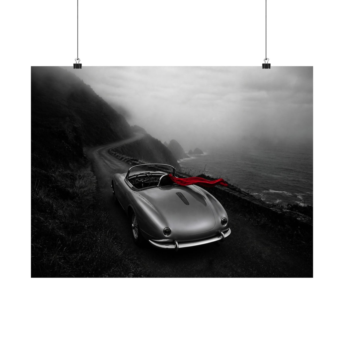 Coastal Roadster - Classic Car Wall Art | Matte Poster (Landscape)