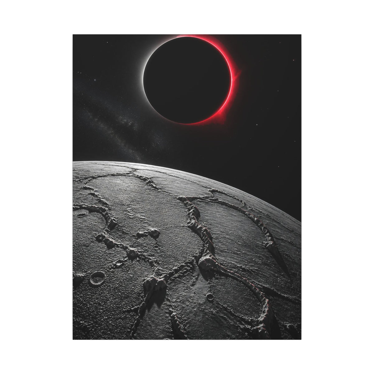 Red Eclipse - Moon Wall Art | Canvas