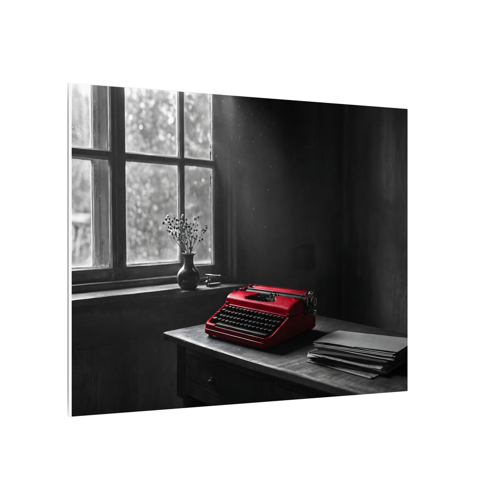 The Red Typewriter - Unique Office Wall Art | Canvas (Landscape)