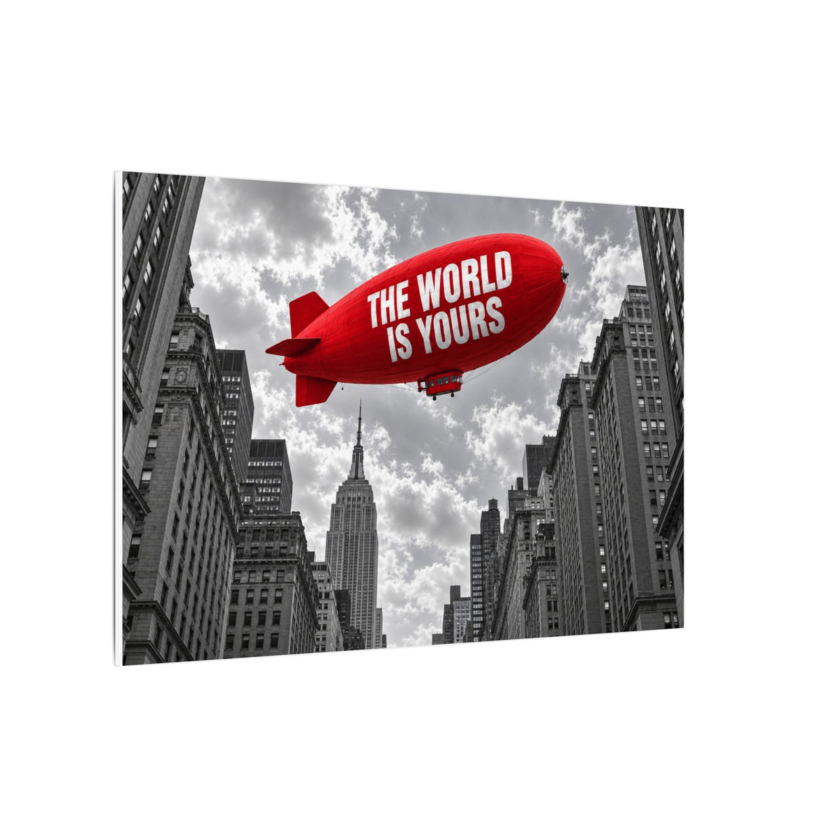 The World Is Yours Blimp - Office Wall Art | Canvas (Landscape)
