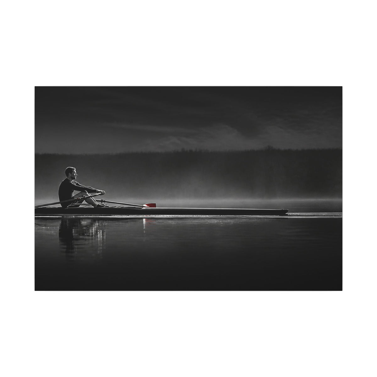 No One Rows for You - Black and White Bedroom Wall Art | Canvas (Landscape)