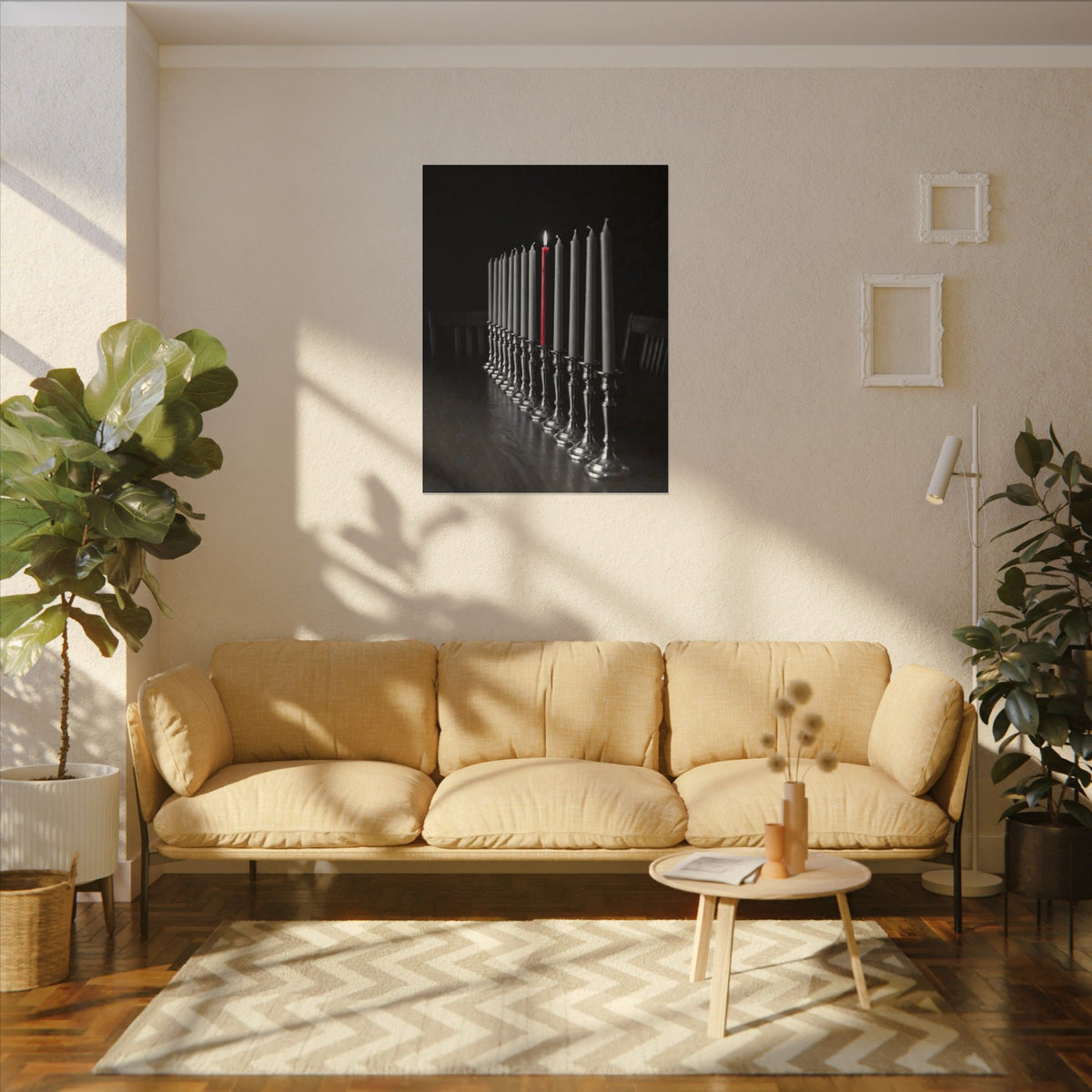 One Candle Lit - Dining Room Wall Art | Canvas