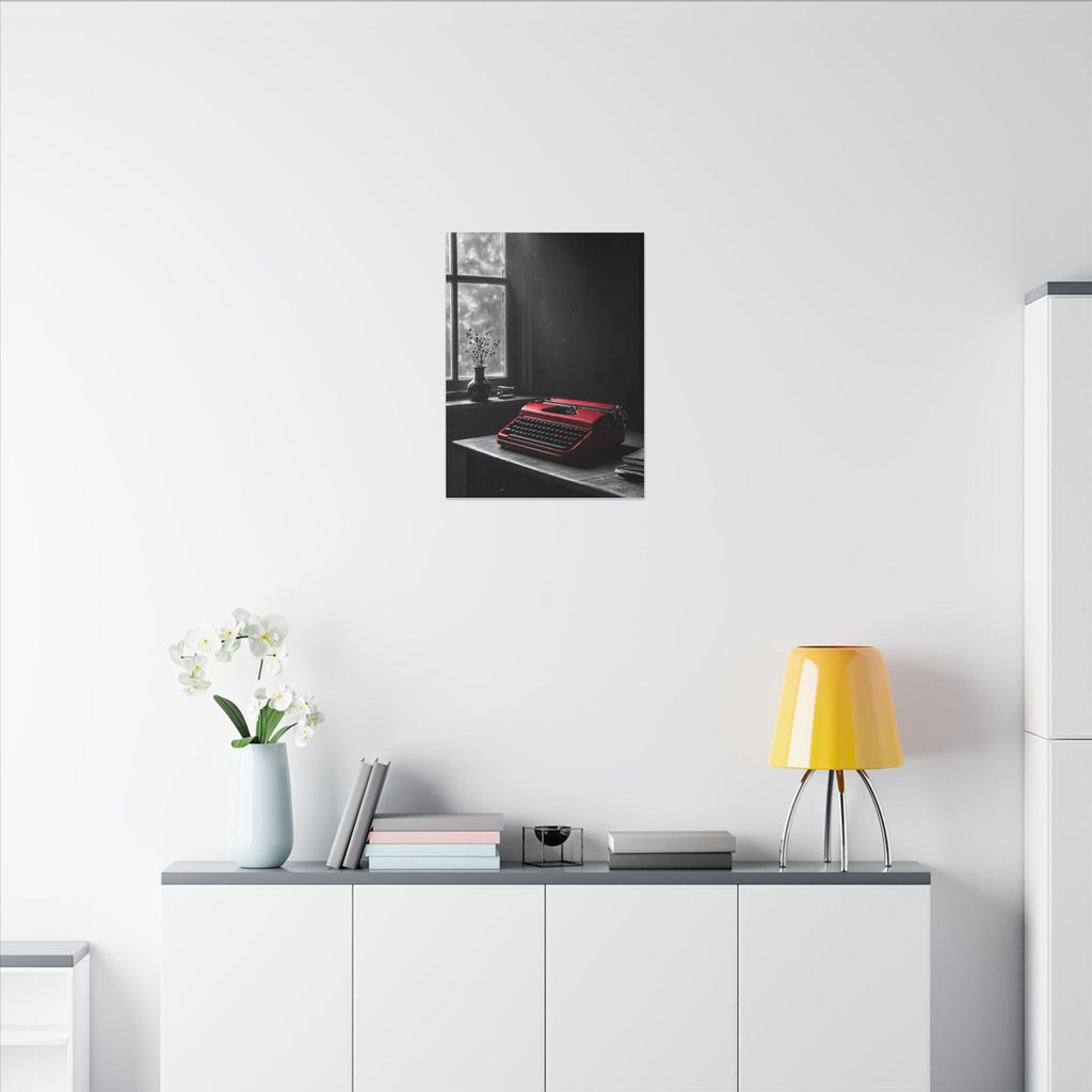 The Red Typewriter - Unique Office Wall Art | Canvas