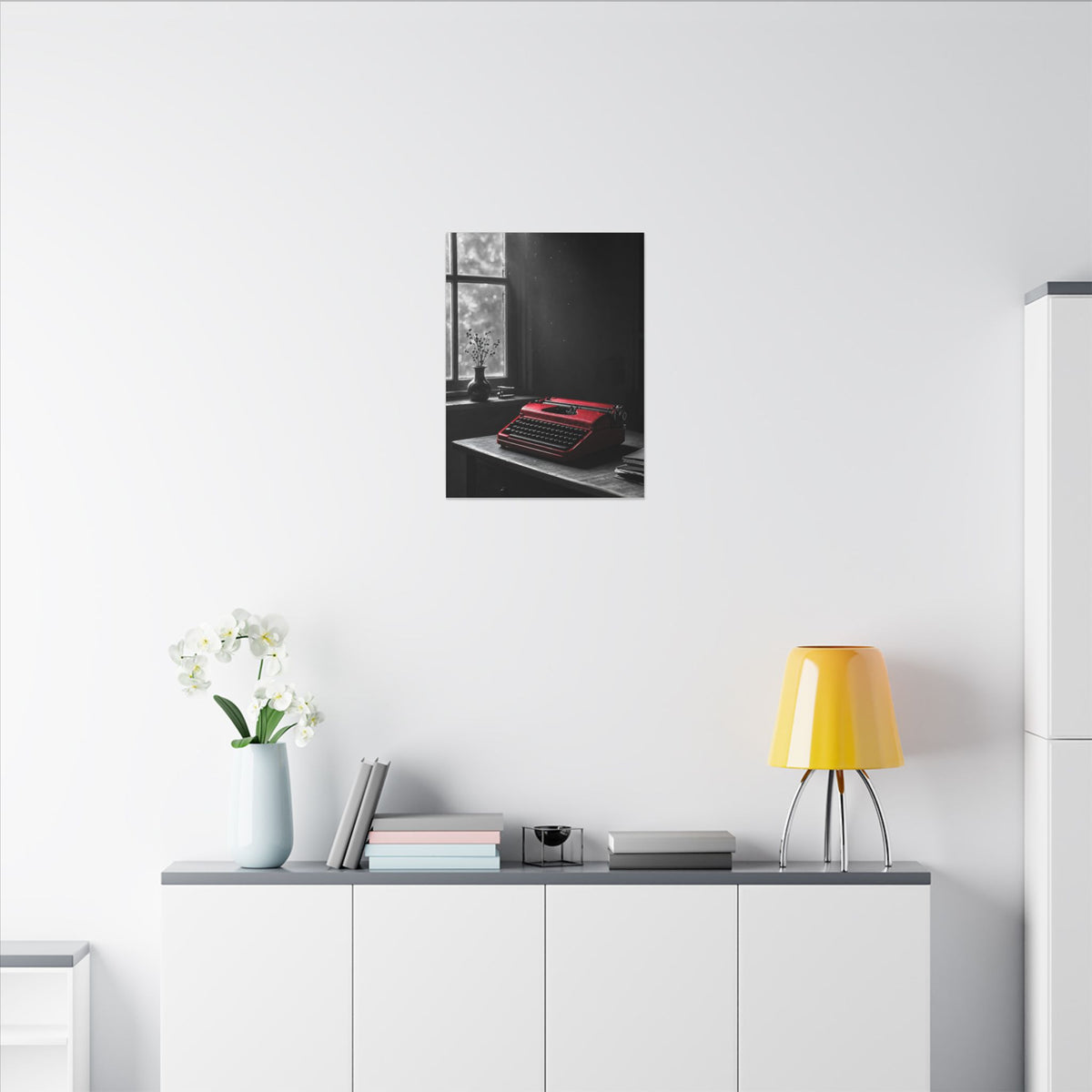 The Red Typewriter - Unique Office Wall Art | Canvas