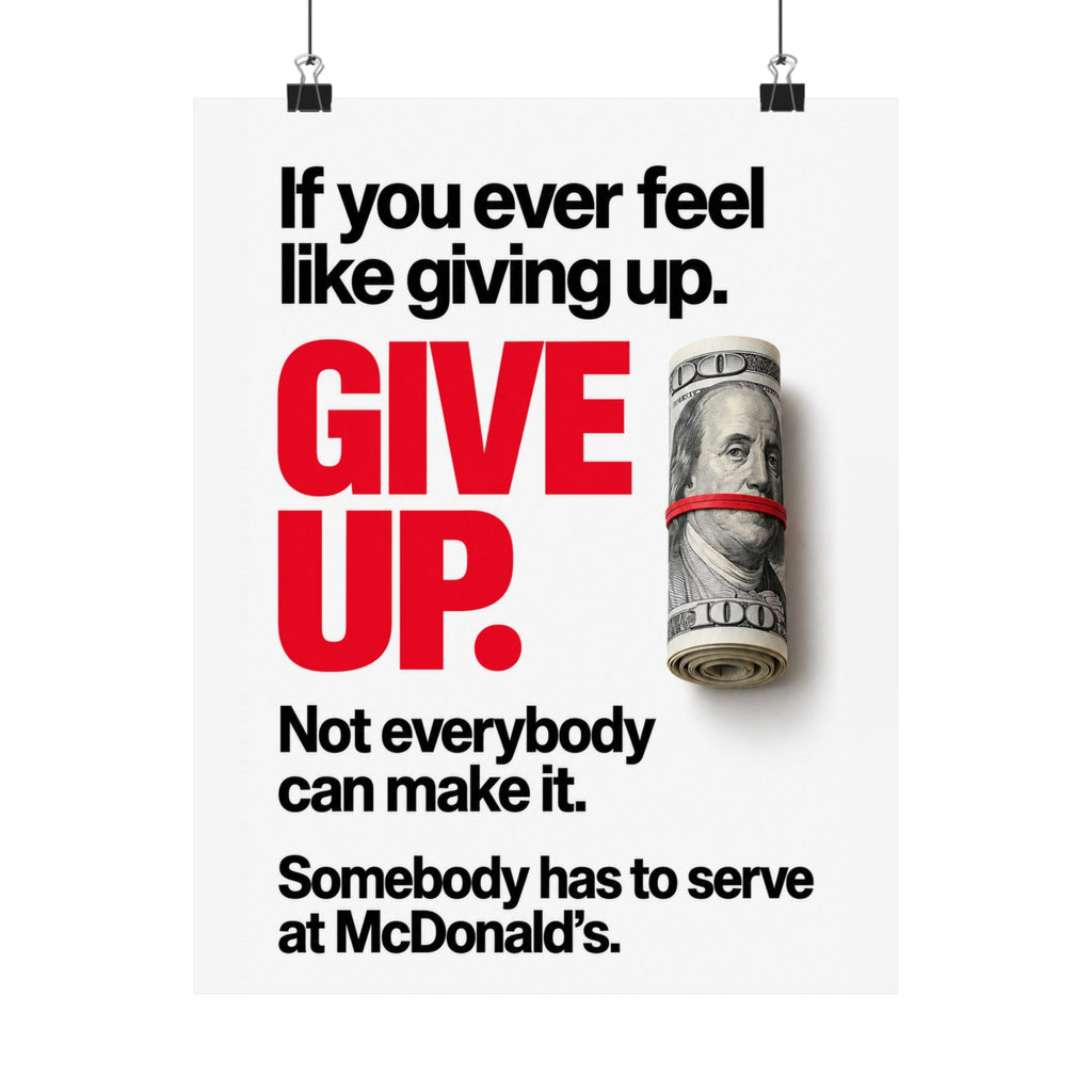 Give Up - Meme Wall Art | Matte Poster