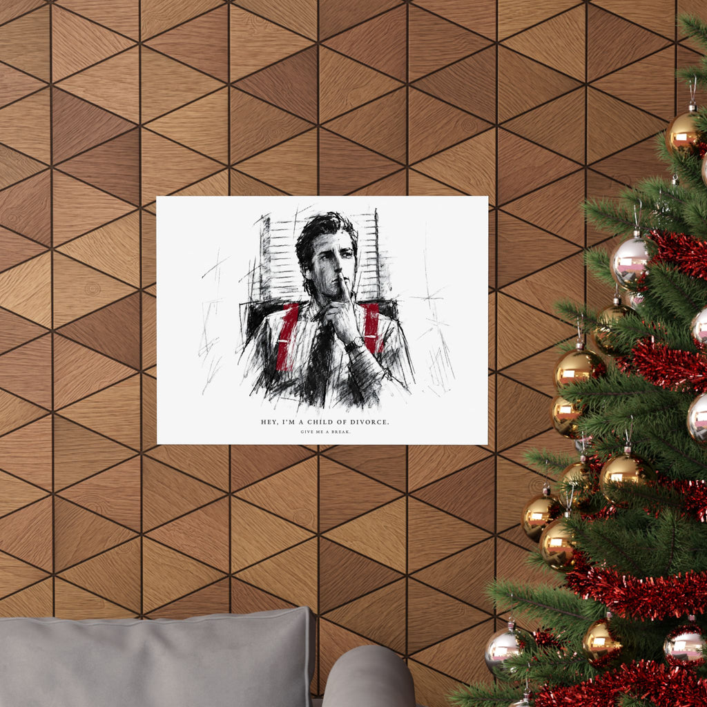 Child of Divorce Sketch - Dark Office Wall Art | Matte Poster (Landscape)