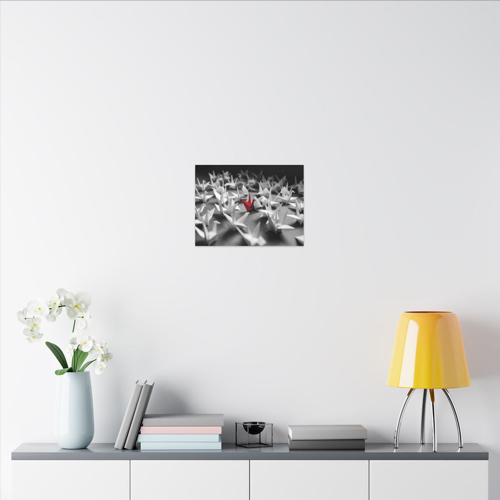 The Red Crane - Unique Wall Art For Office | Canvas (Landscape)