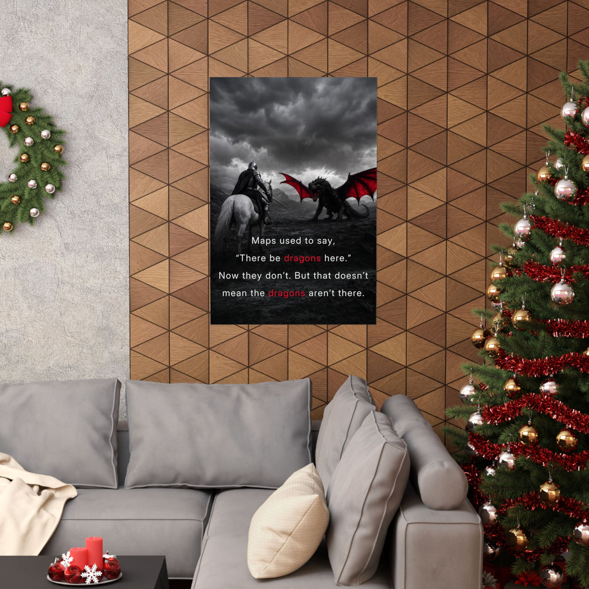 There Be Dragons - Man Cave Decor | Matte Poster