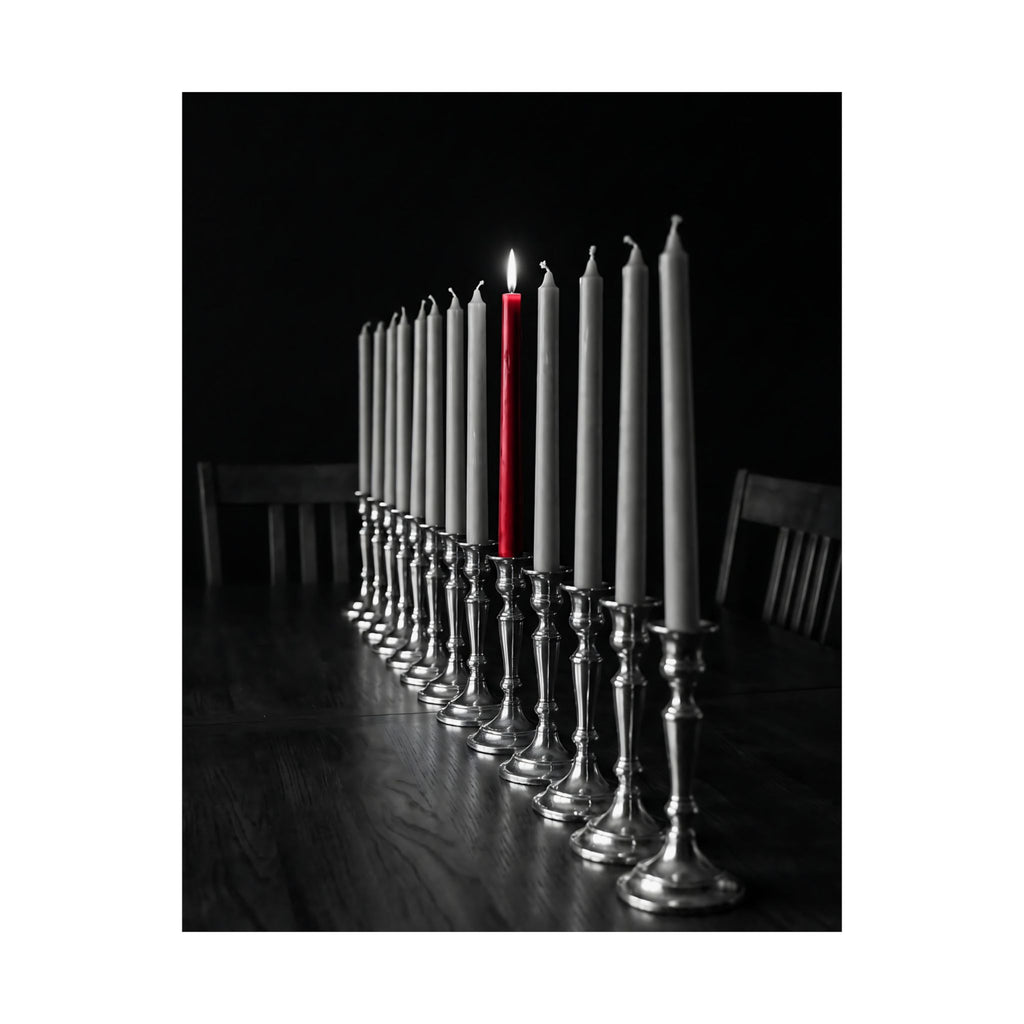 One Candle Lit - Dining Room Wall Art | Matte Poster