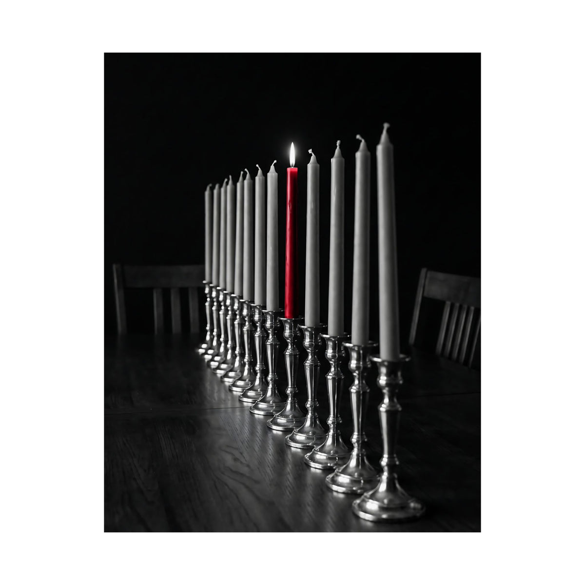 One Candle Lit - Dining Room Wall Art | Matte Poster
