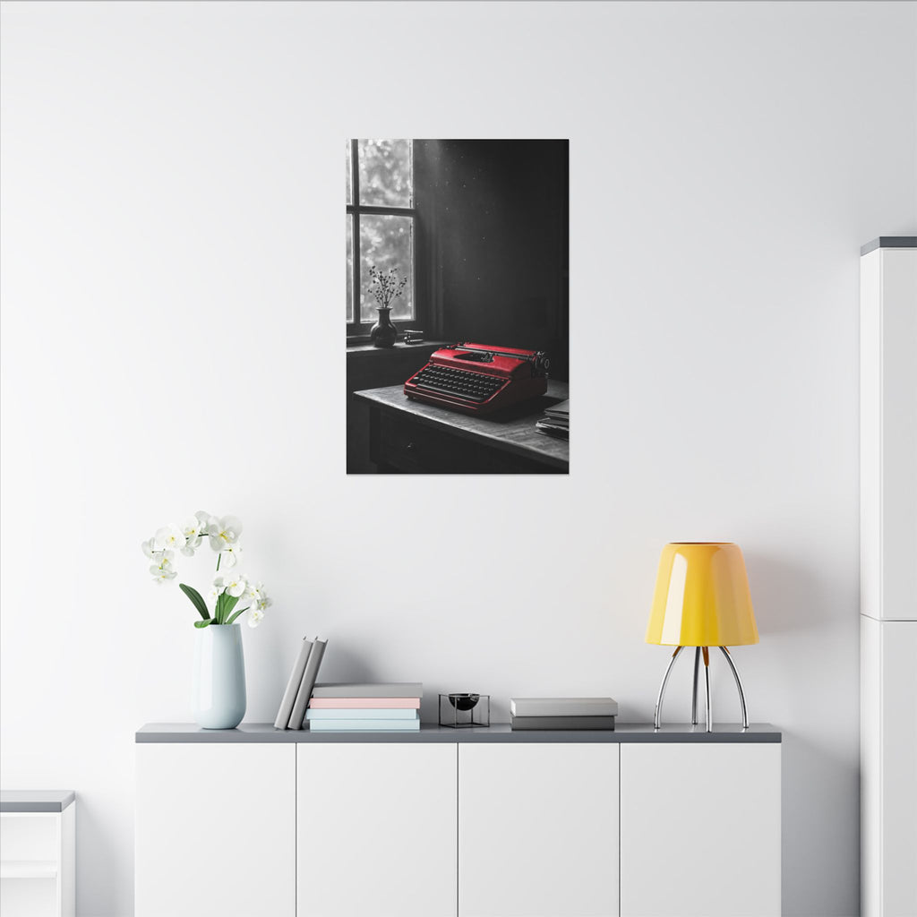 The Red Typewriter - Unique Office Wall Art | Canvas