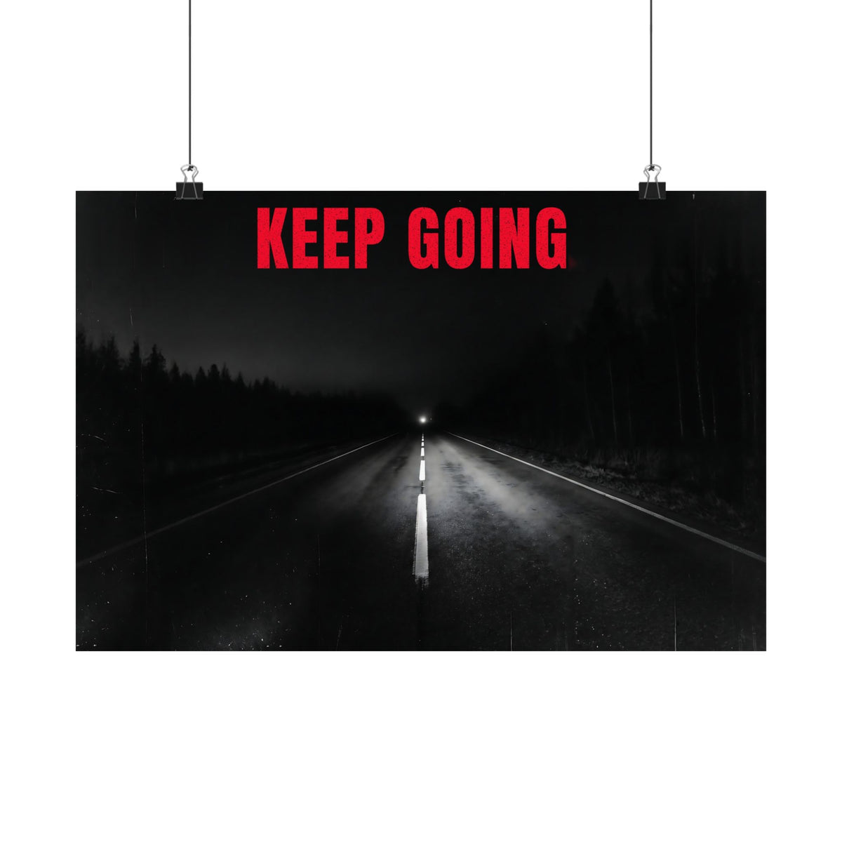 The Extra Mile - Night Road Wall Art | Matte Poster (Landscape)