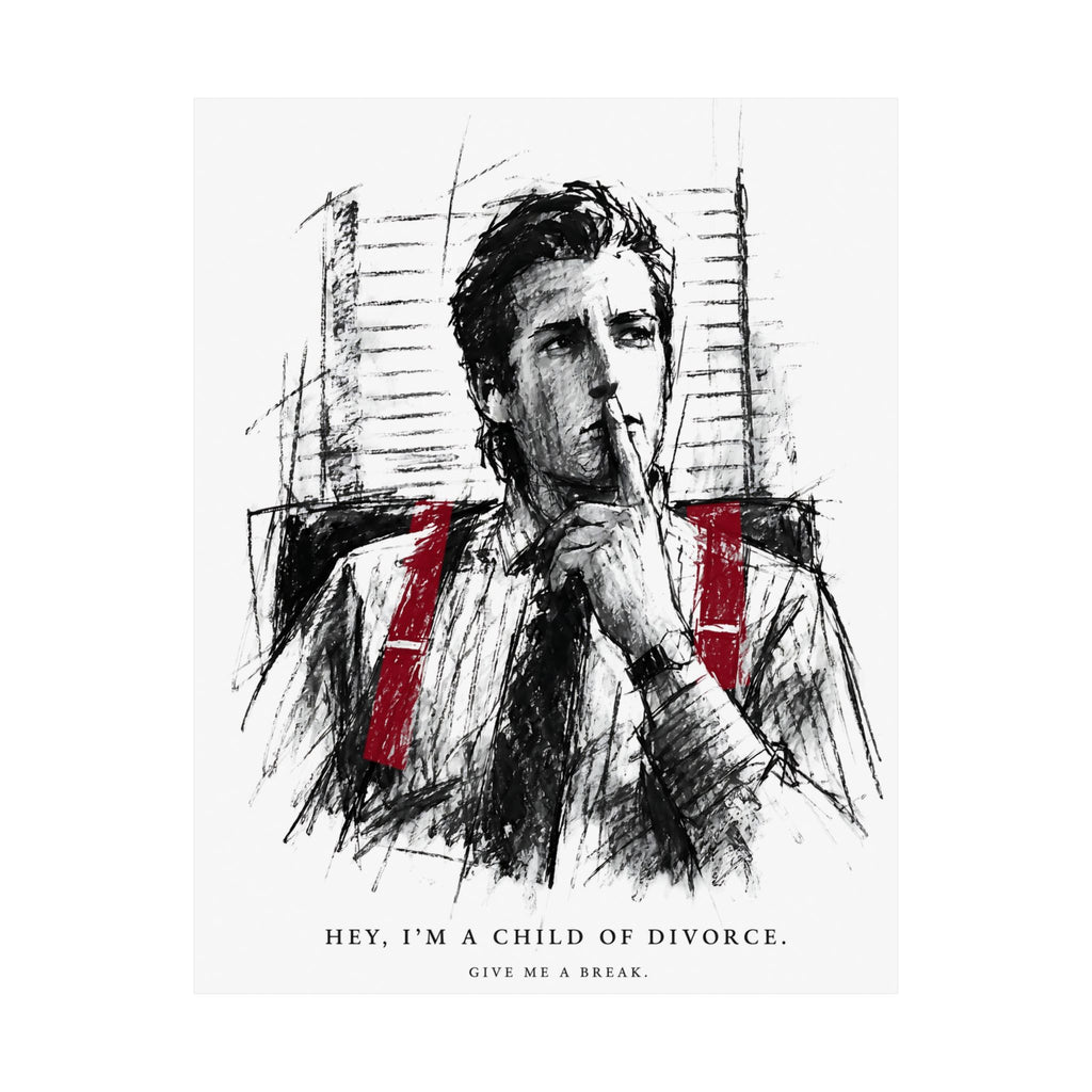 Child of Divorce Sketch - Dark Office Wall Art | Matte Poster