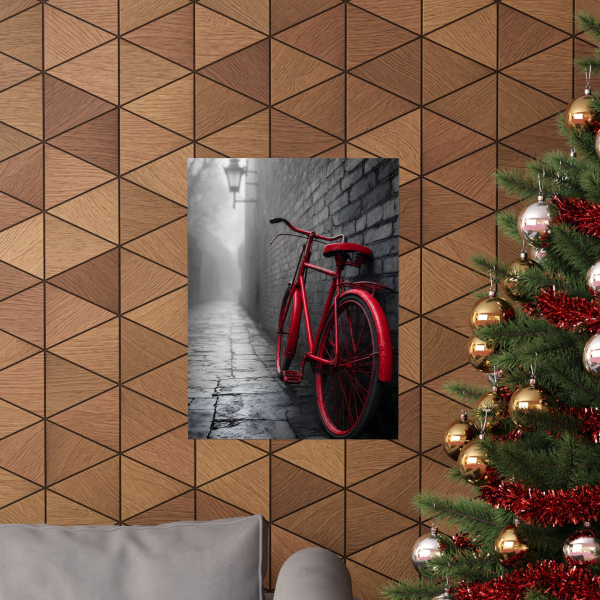 The Red Bicycle - Unique Office Wall Decor | Matte Poster