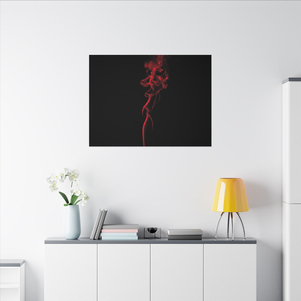 Red Smoke - Wall Art With Red Color | Canvas (Landscape)