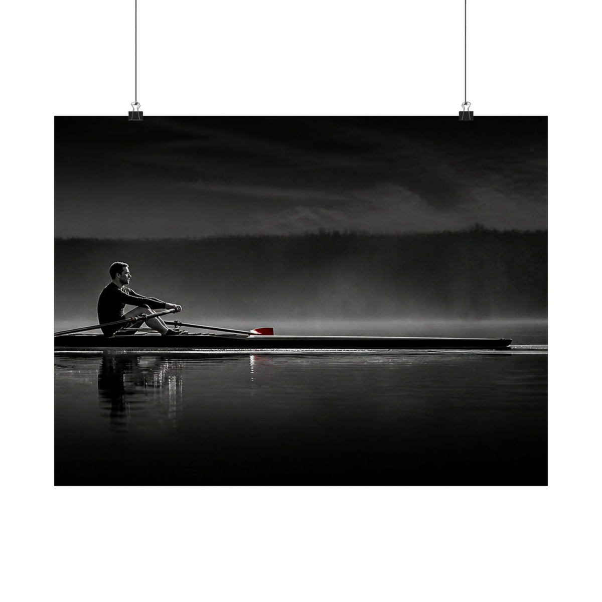 No One Rows for You - Black and White Bedroom Wall Art | Matte Poster (Landscape)