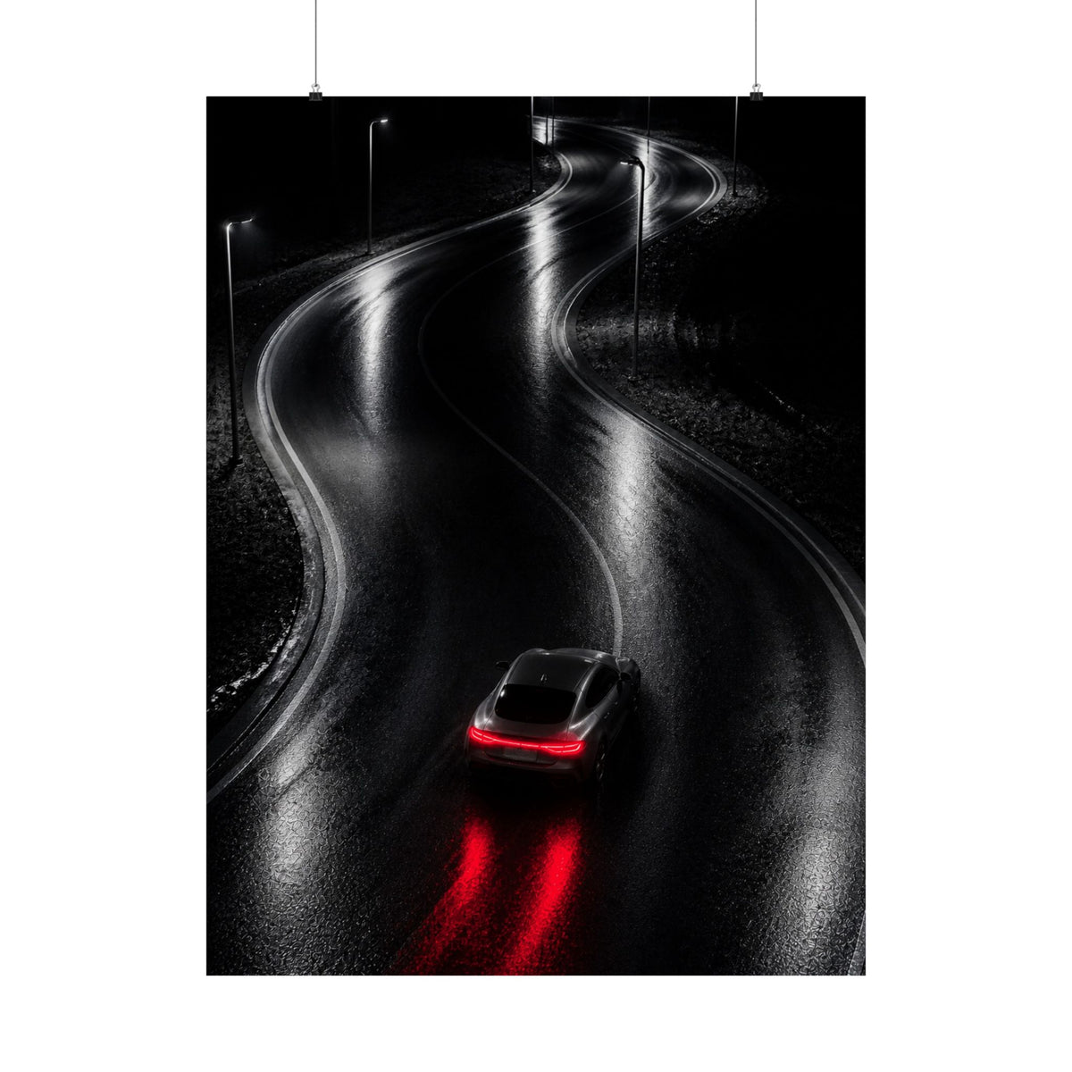 The Racing Line - Night Driving Wall Art | Matte Poster