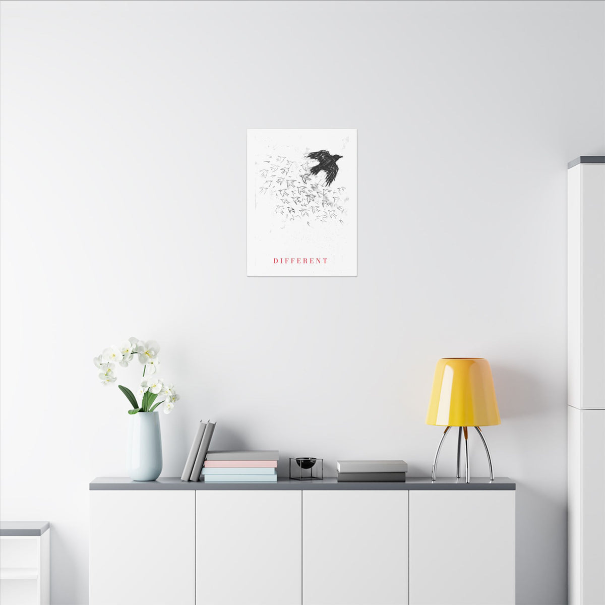 The Flock Went Left - Charcoal Wall Art | Canvas