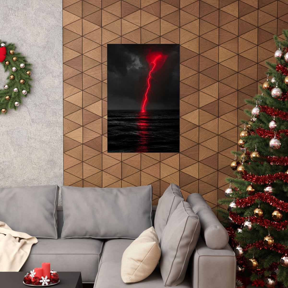 Red Strike - Red And Black Art | Matte Poster