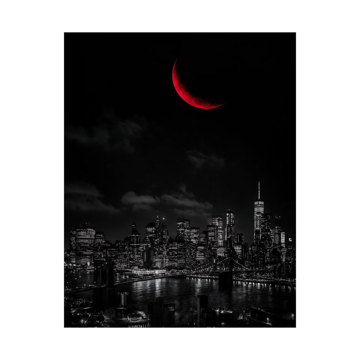 Red Crescent - Red Wall Decor | Matte Poster