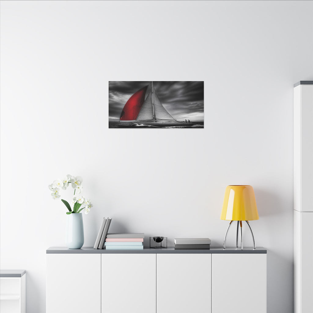 Red Sail - Large Wall Art for Bedroom | Canvas (Panoramic)