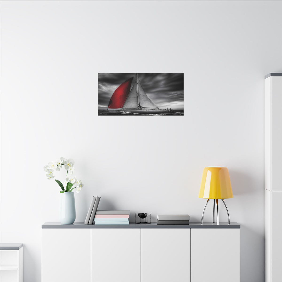 Red Sail - Large Wall Art for Bedroom | Canvas (Panoramic)