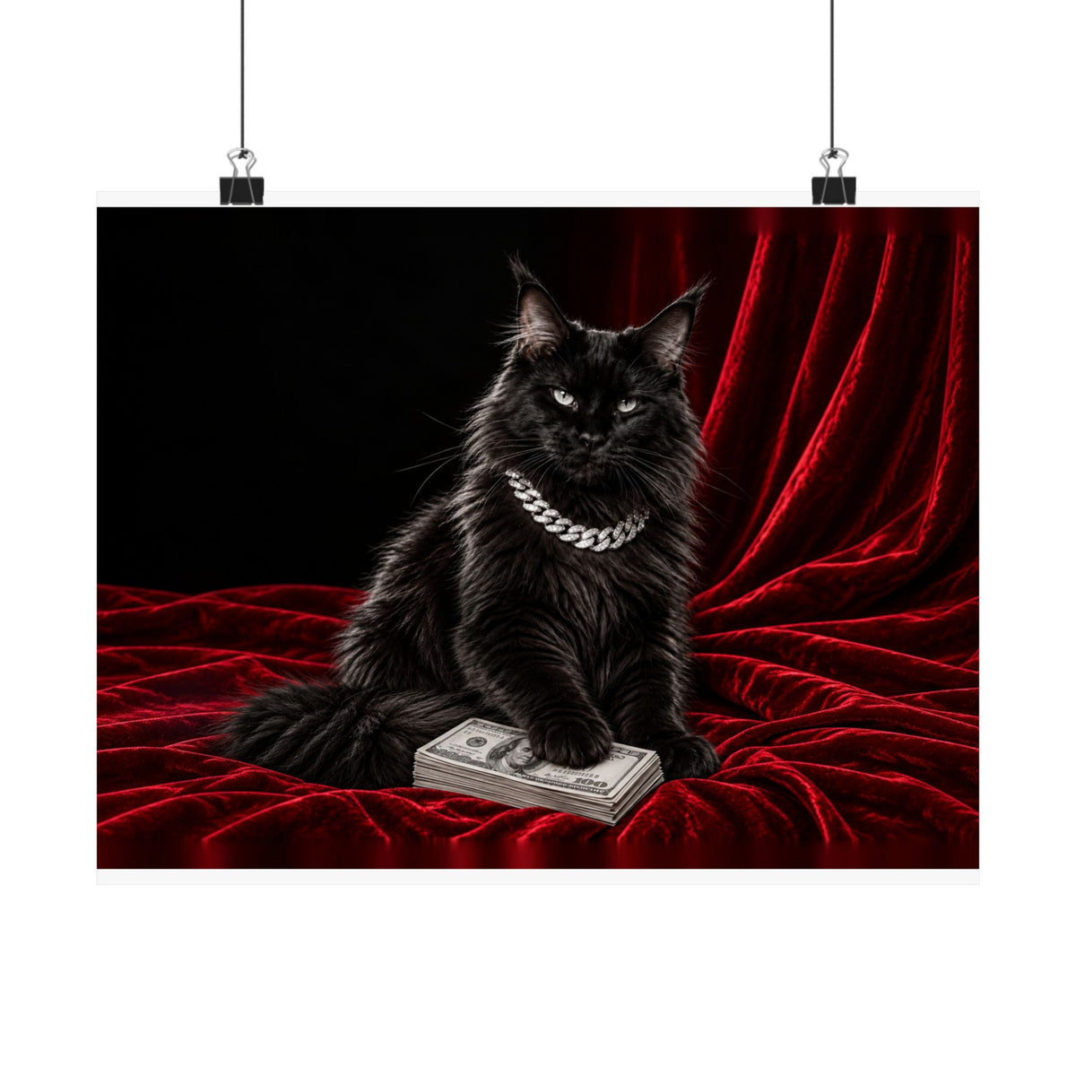 Cat Cash - Meme Wall Art | Matte Poster (Landscape)