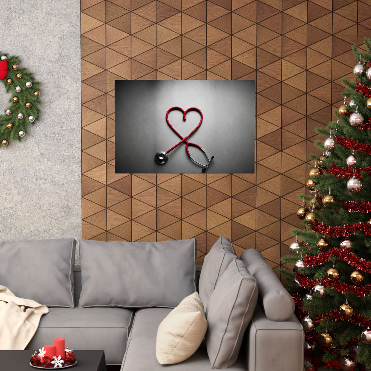 The Stethoscope Heart - Doctor's Office Wall Art | Matte Poster (Landscape)