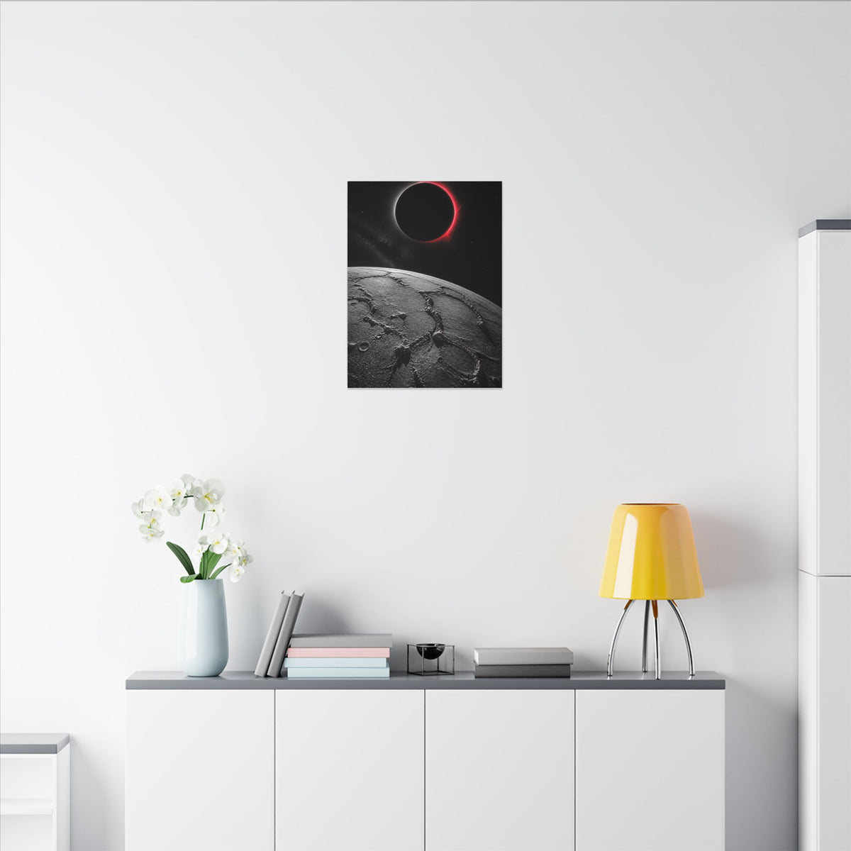 Red Eclipse - Moon Wall Art | Canvas