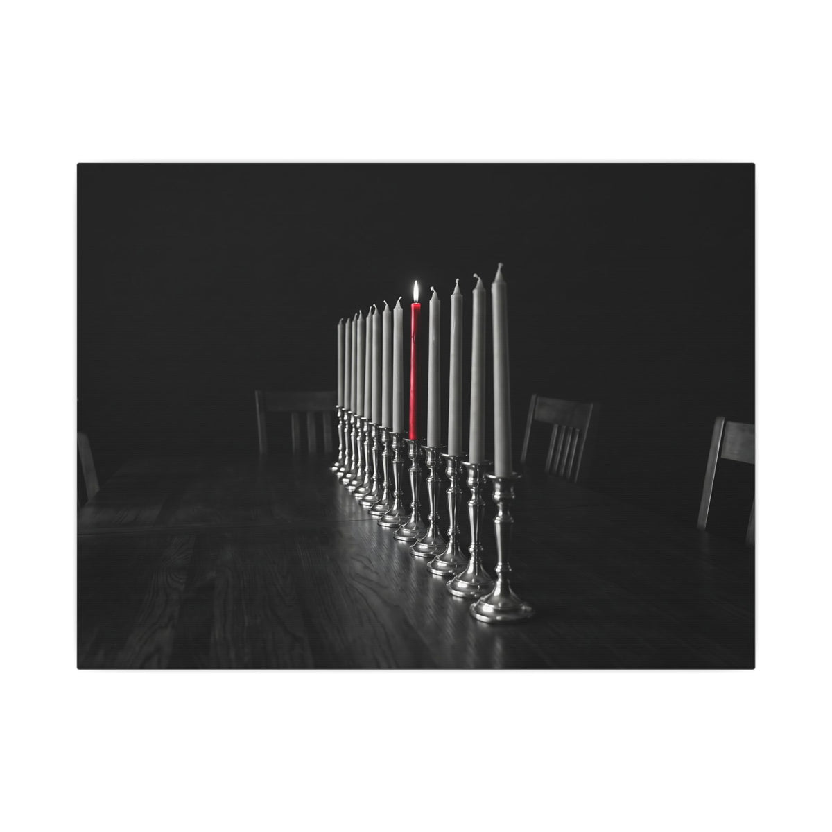 One Candle Lit - Dining Room Wall Art | Canvas (Landscape)