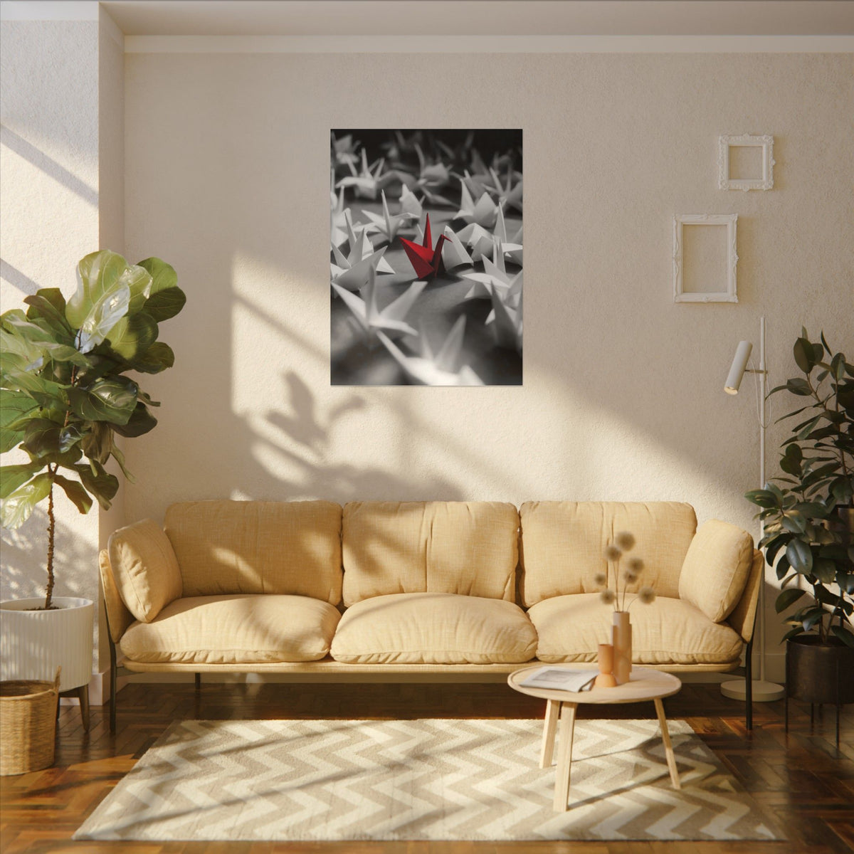 The Red Crane - Unique Wall Art For Office | Canvas