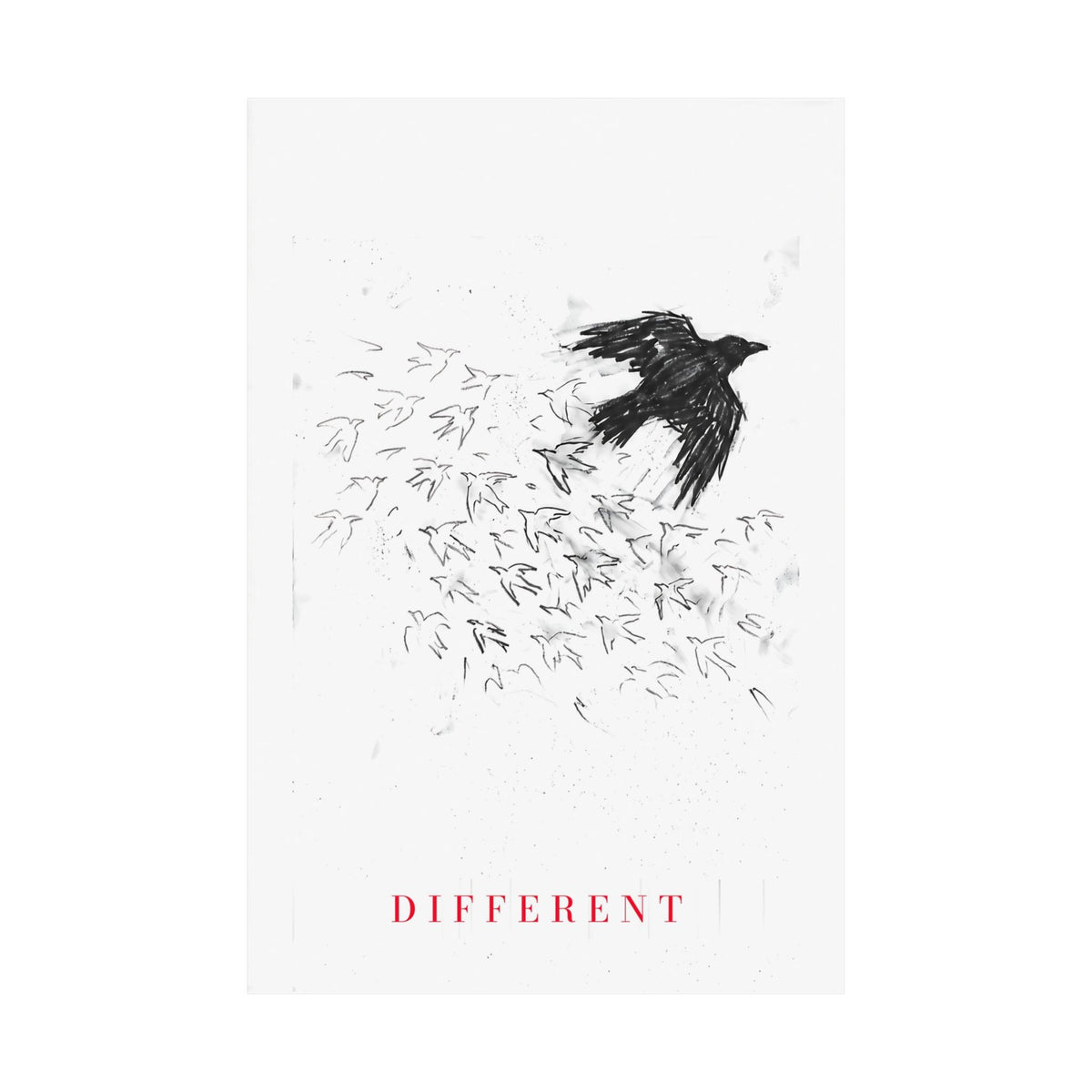 The Flock Went Left - Charcoal Wall Art | Matte Poster