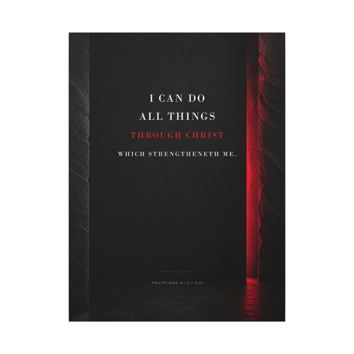 All Things Through Christ - Philippians 4:13 Scripture Wall Art | Canvas
