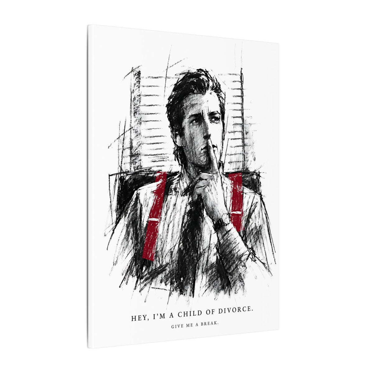 Child of Divorce Sketch - Dark Office Wall Art | Canvas