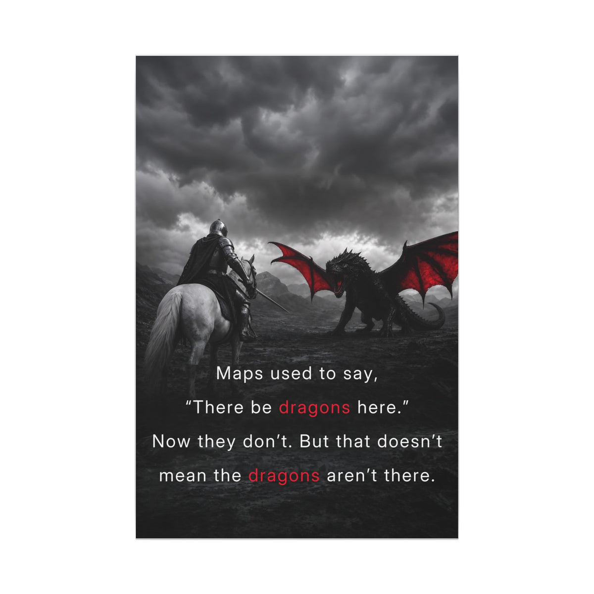 There Be Dragons - Man Cave Decor | Canvas