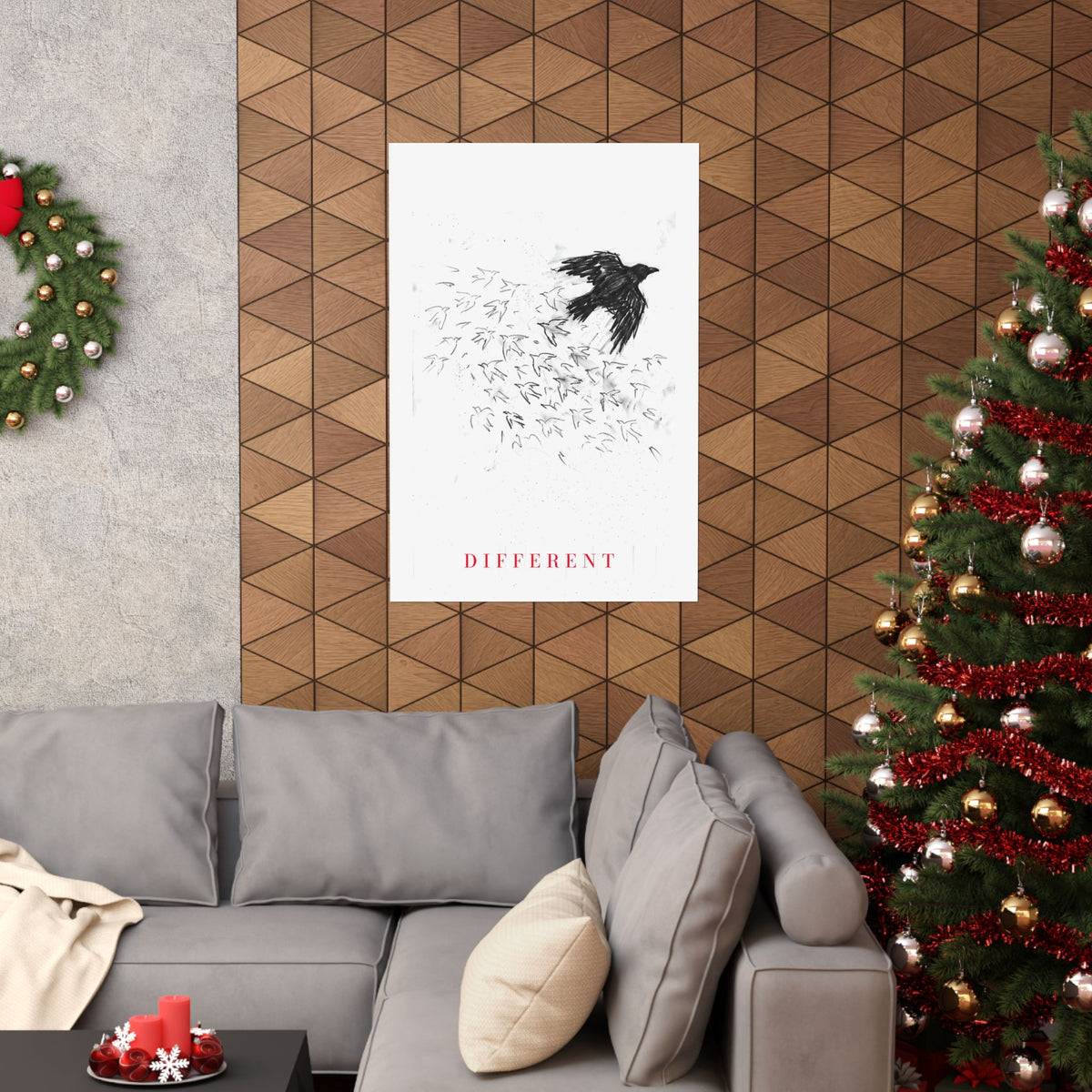 The Flock Went Left - Charcoal Wall Art | Matte Poster