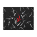 The Red Koi - Red And Black Wall Art | Canvas (Landscape)
