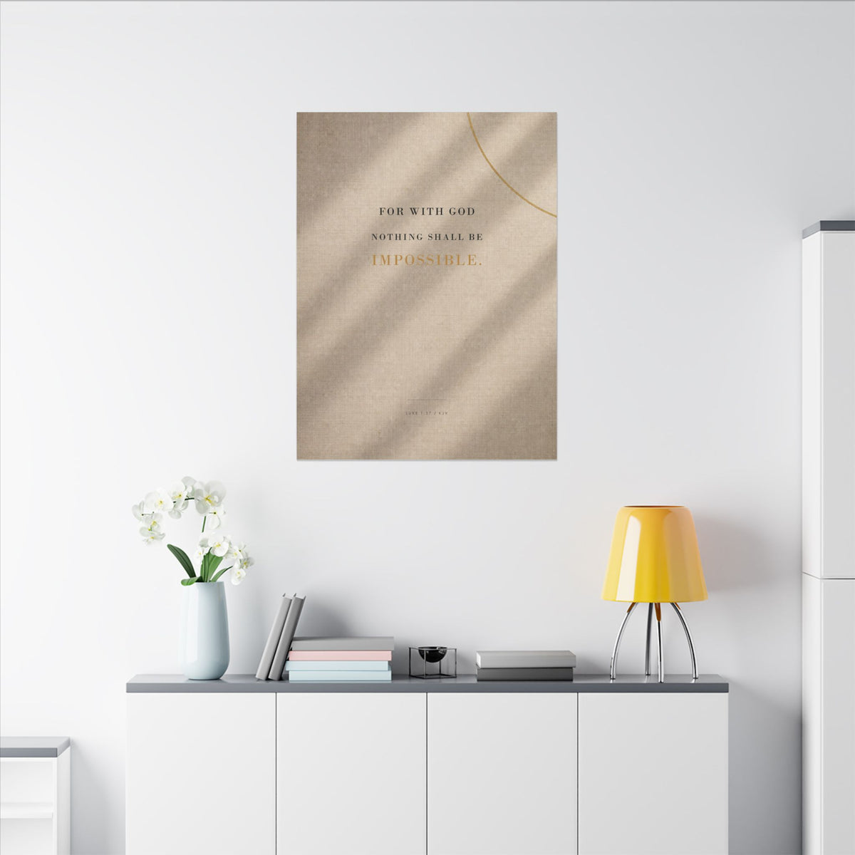 Nothing Shall Be Impossible - Luke 1:37 Bible Verse Wall Art | Canvas