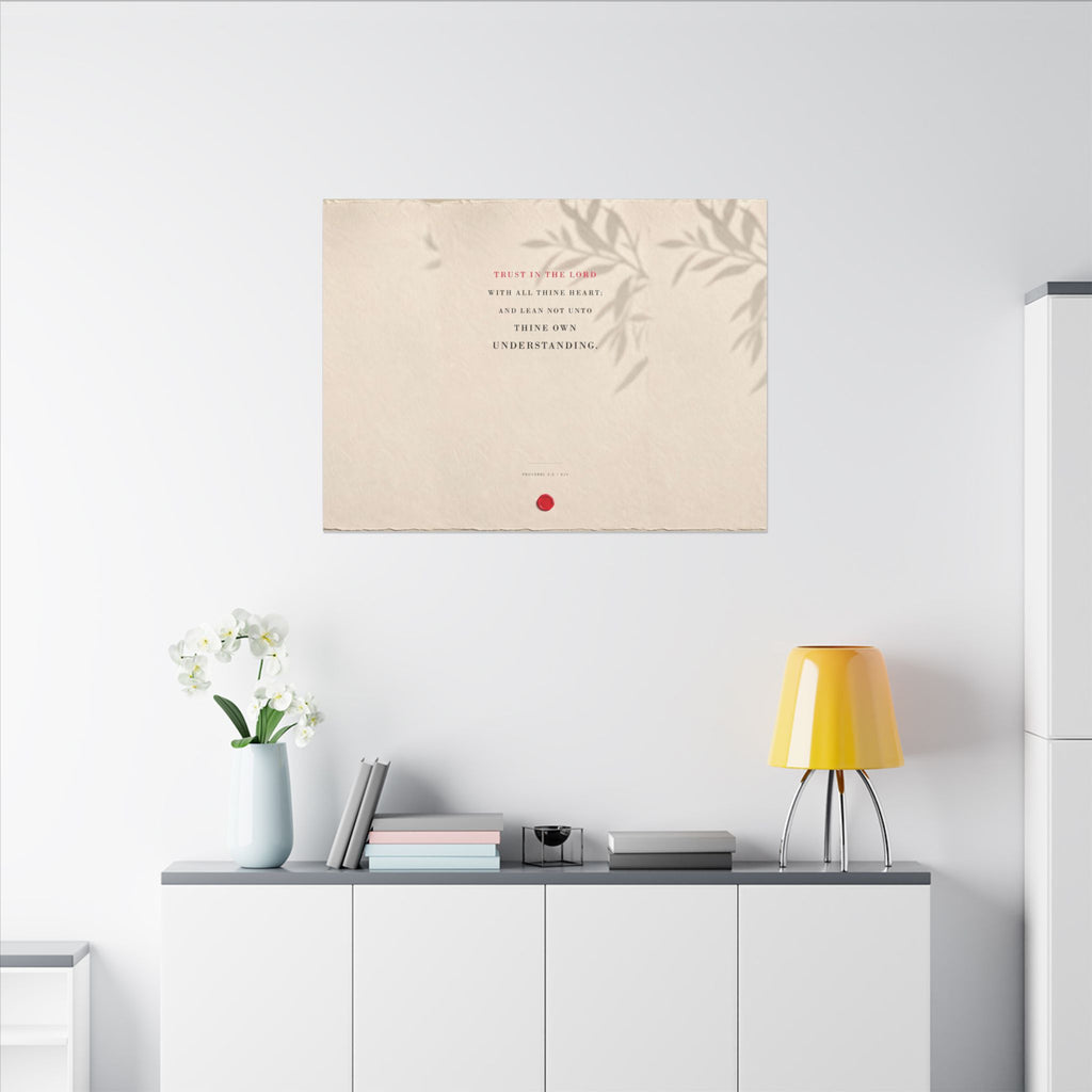 Trust in the Lord - Proverbs 3:5 Bible Verse Wall Art | Canvas (Landscape)