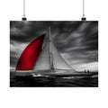 Red Sail - Large Wall Art for Bedroom | Matte Poster (Landscape)