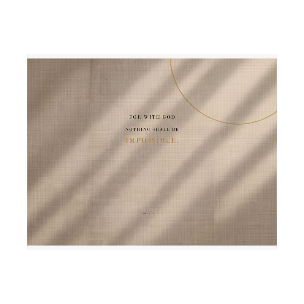 Nothing Shall Be Impossible - Luke 1:37 Bible Verse Wall Art | Matte Poster (Landscape)