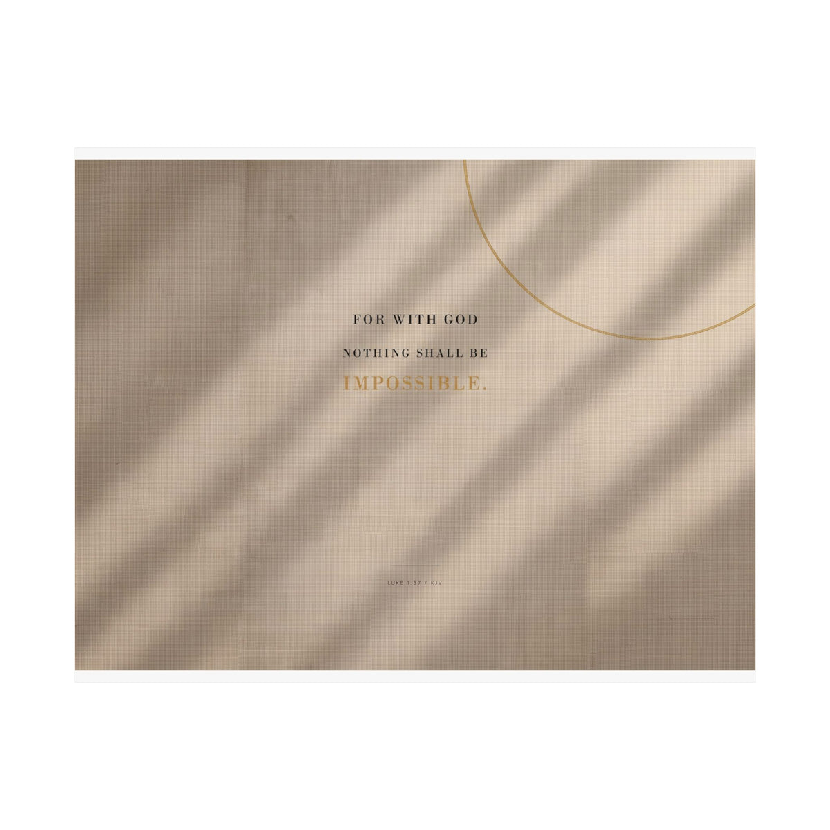 Nothing Shall Be Impossible - Luke 1:37 Bible Verse Wall Art | Matte Poster (Landscape)