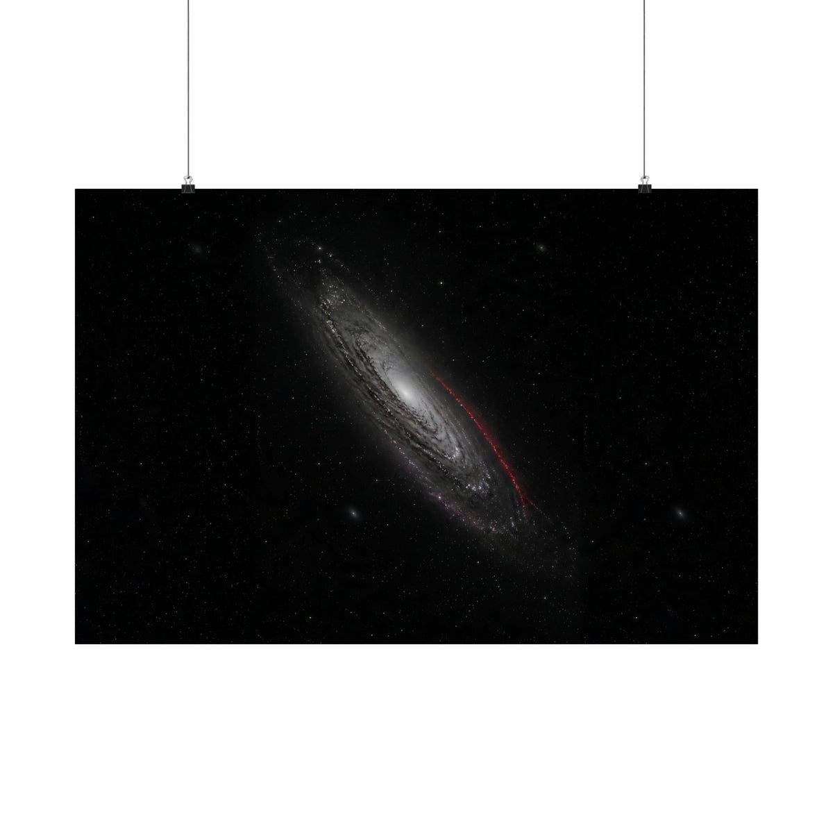 Crimson Orbit - Space Wall Art | Matte Poster (Landscape)