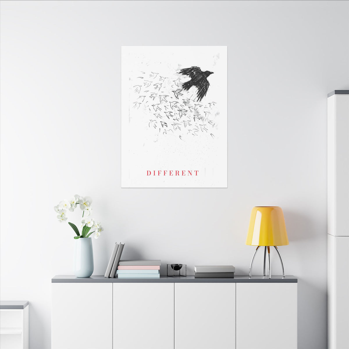 The Flock Went Left - Charcoal Wall Art | Canvas
