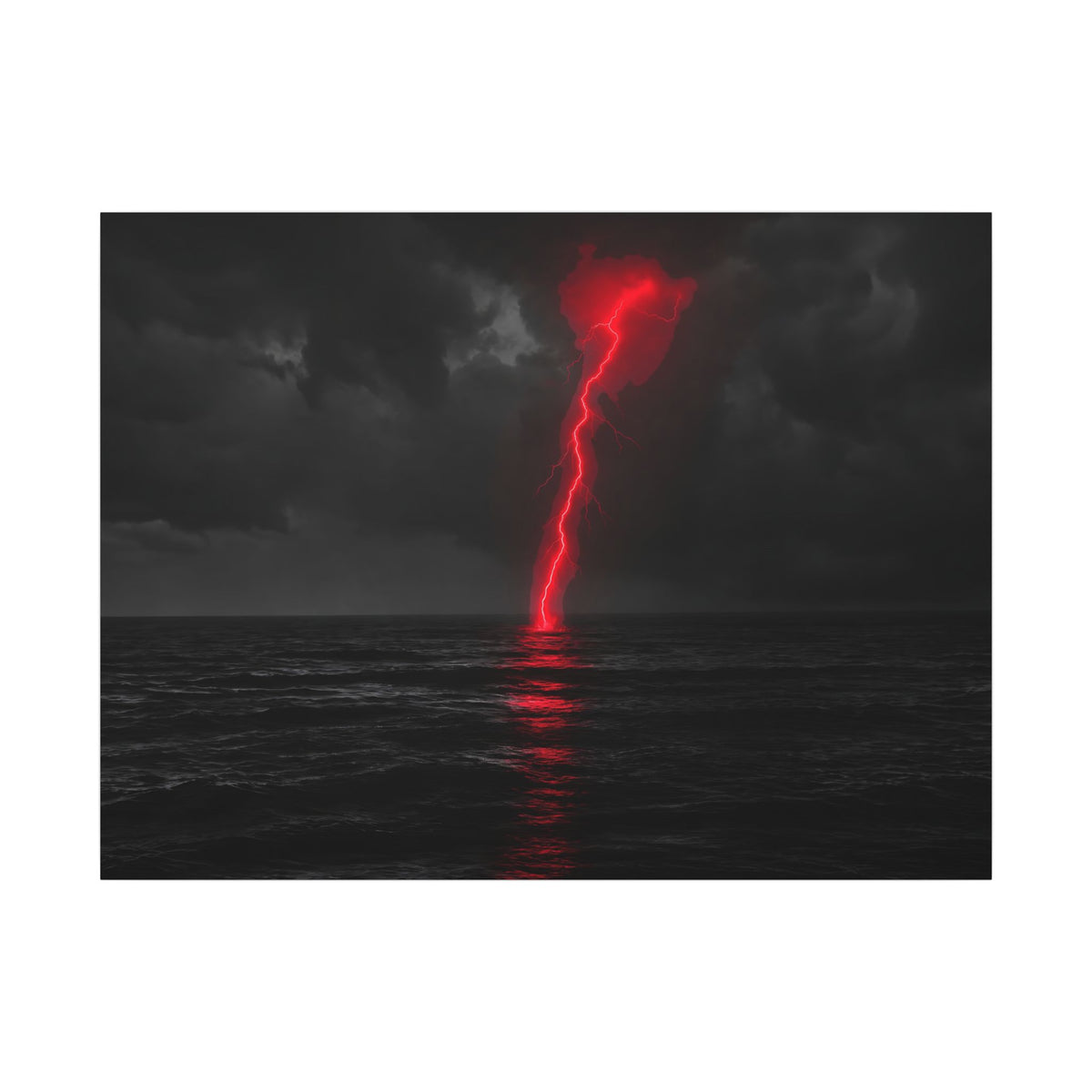Red Strike - Red And Black Art | Canvas (Landscape)