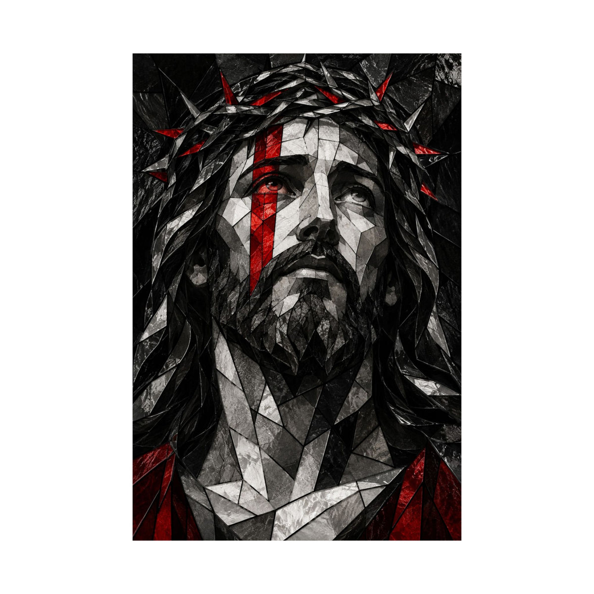 Stained Glass Christ - Christian Wall Art | Matte Poster