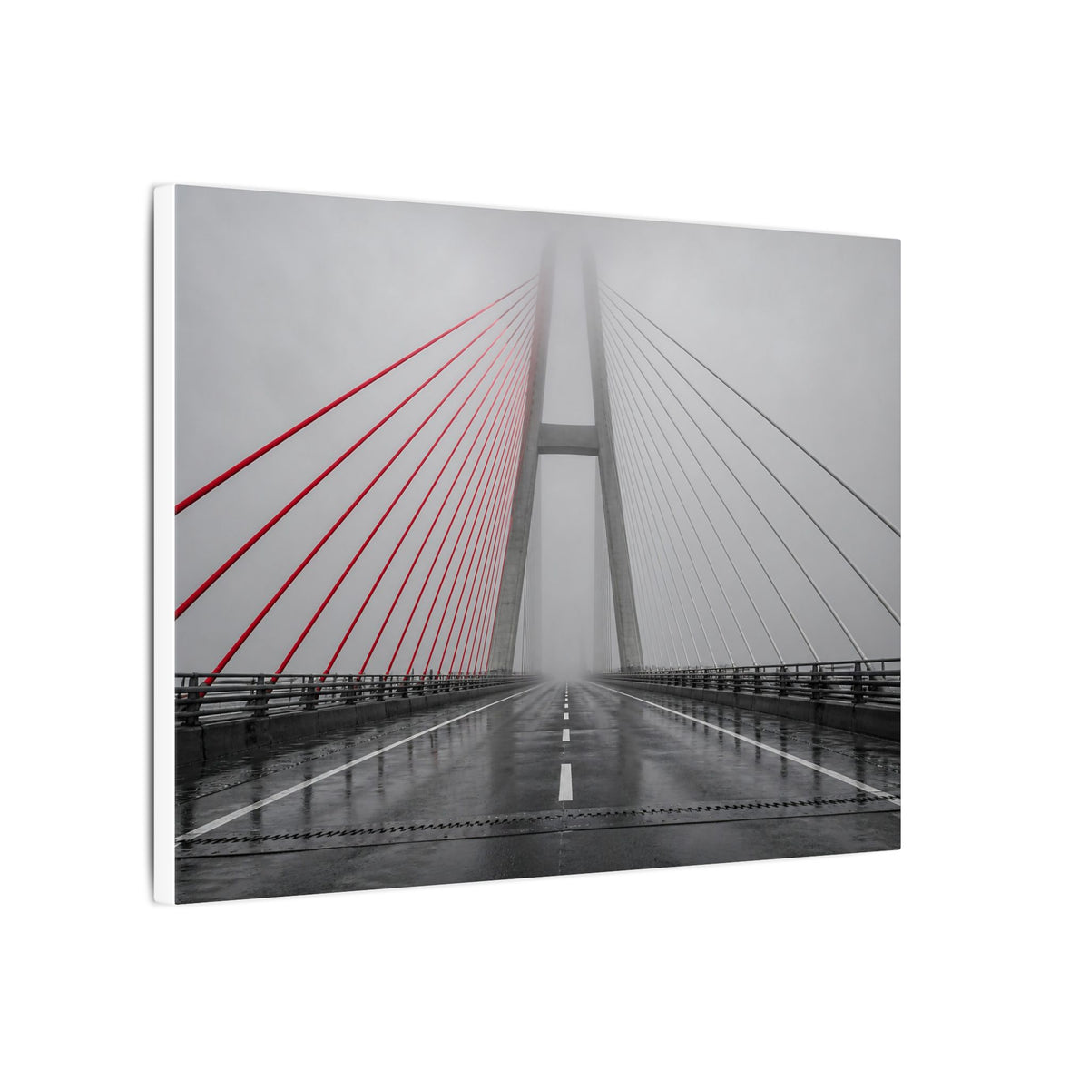 Span in Fog - Red Wall Decor | Canvas (Landscape)