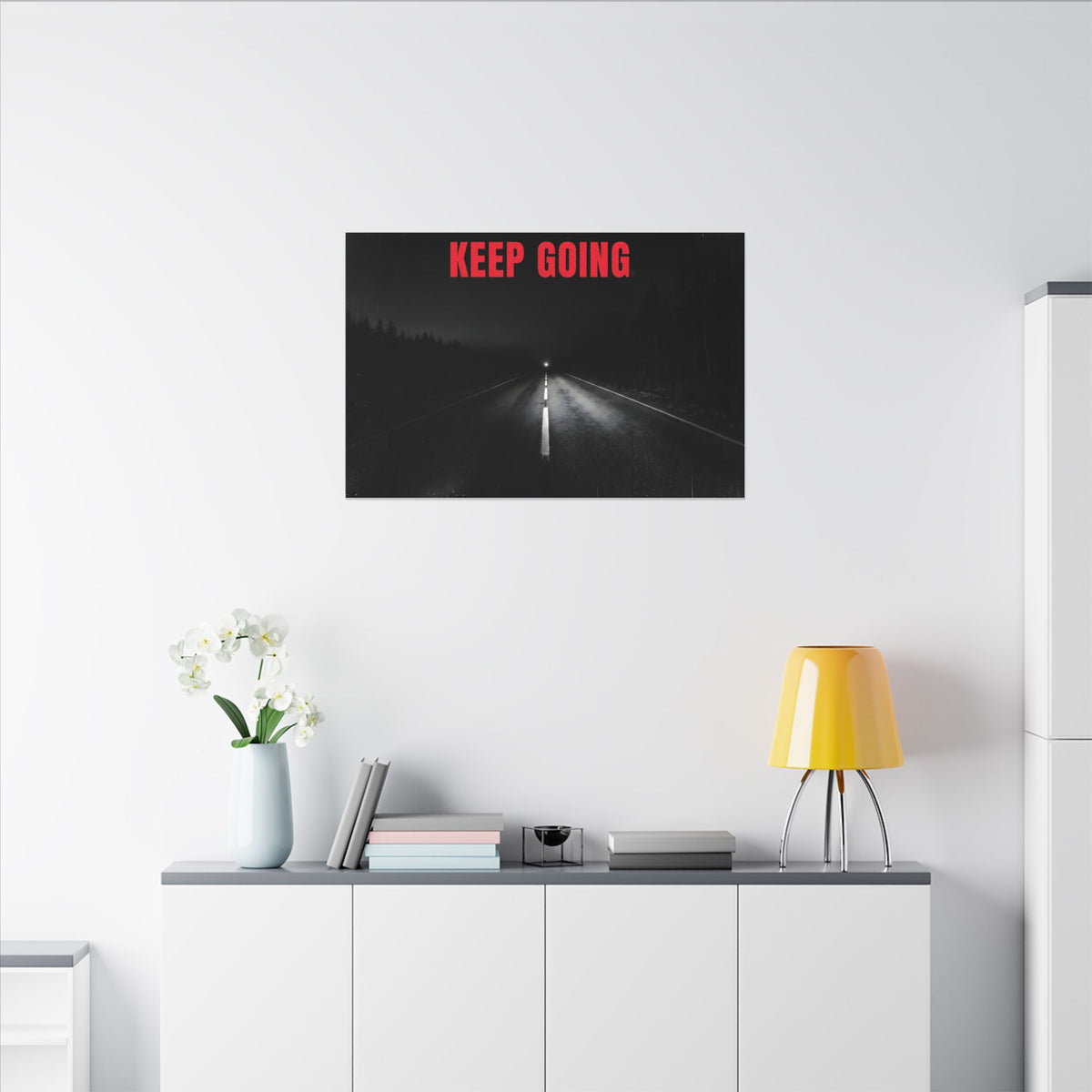 The Extra Mile - Night Road Wall Art | Canvas (Landscape)