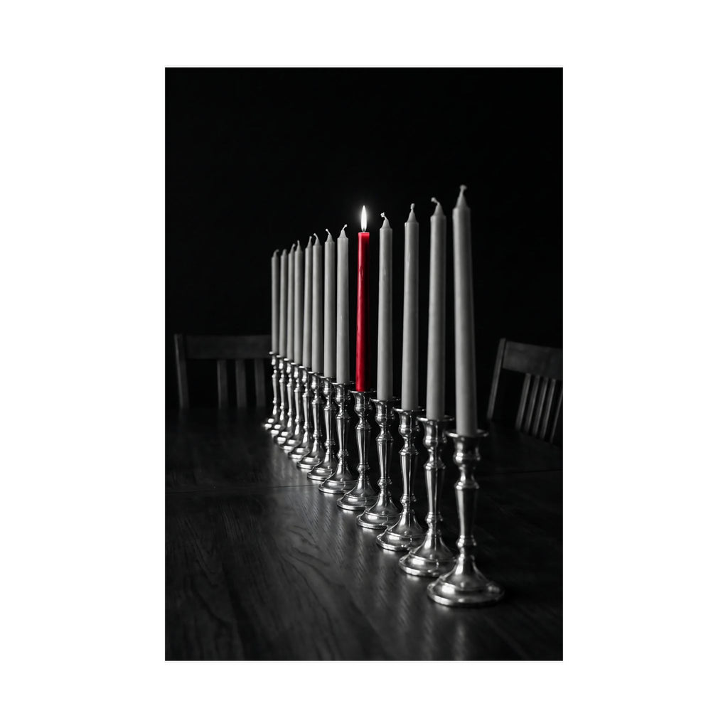 One Candle Lit - Dining Room Wall Art | Matte Poster