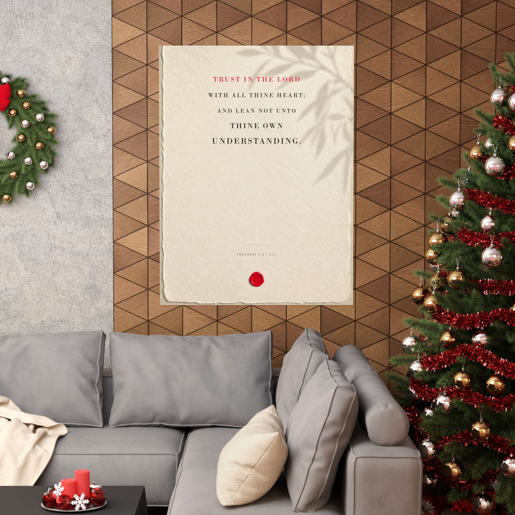 Trust in the Lord - Proverbs 3:5 Bible Verse Wall Art | Matte Poster